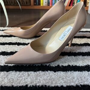 Jimmy Choo Nude Patent Leather Heels